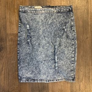 Nicki Minaj acid wash 80’s retro vibe pencil skirt